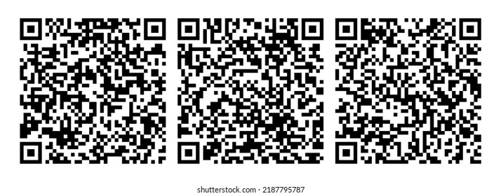 Set of QR codes. Sample vector QR code for scanning isolated on white background