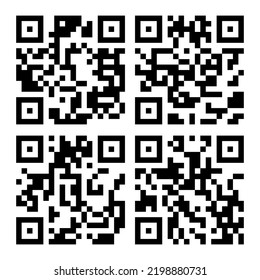 Set of QR codes. Sample vector QR code for scanning isolated on white background