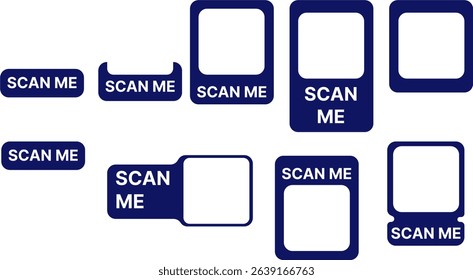 Set of QR scan me template