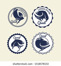 Set Of Quail Sign For Label And Mascot Logo