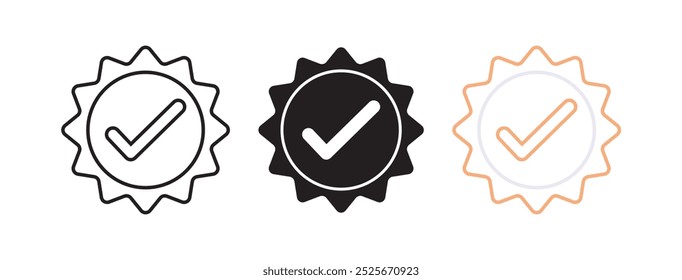 Conjunto de Diseño gráfico de Vector de icono de garantía de calidad aislado fondo blanco
