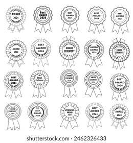 Set of Quality Badges and Labels Design Elements. Golden badge labels and laurel retro vintage collection. Emblem premium luxury logo in retro style template badges collection.