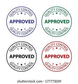 Set of quality control sign.