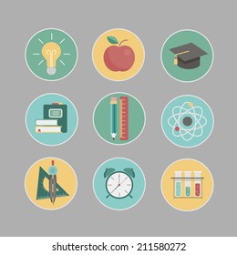 Set of quality designed art and education icons