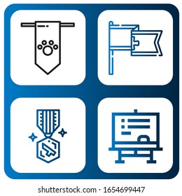 Set of quality icons. Such as Banner, Medal, Chalkboard , quality icons