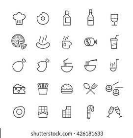 Food Beverage Line Icon Suitable Menu Stock Vector (Royalty Free ...