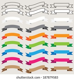 set of quality vector ribbons in different colors
