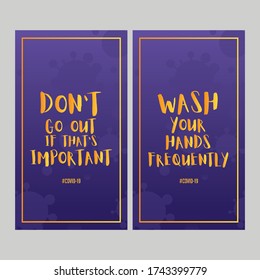 Set of quarantine motivation for social media story
