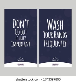 Set of quarantine motivation for social media story