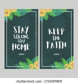 Set of quarantine motivation for social media story