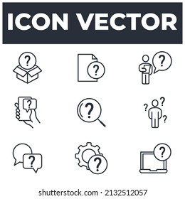 set of Question elements symbol template for graphic and web design collection logo vector illustration