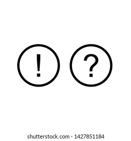 Set of question and exclamation mark, sign - vector illustration