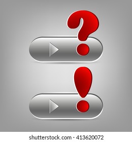 A set of question and exclamation marks on buttons. Vector illustration.