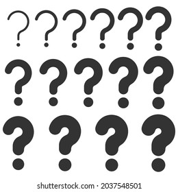 Icono de conjunto de preguntas. Signo de signo de interrogación. Ilustración vectorial. Eps 10.