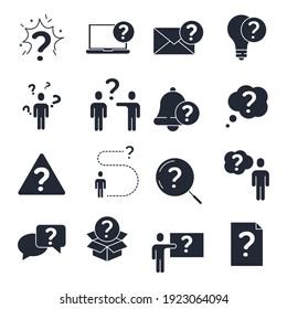 Fragesymbol. Fragepack-Symbolvorlage für Grafik- und Webdesign-Kollektion, Vektorgrafik