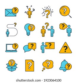 Icono de juego de preguntas. plantilla de símbolo de paquete de preguntas para el logotipo de colección de diseño gráfico y web ilustración vectorial
