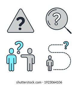 Icono de juego de preguntas. plantilla de símbolo de paquete de preguntas para el logotipo de colección de diseño gráfico y web ilustración vectorial