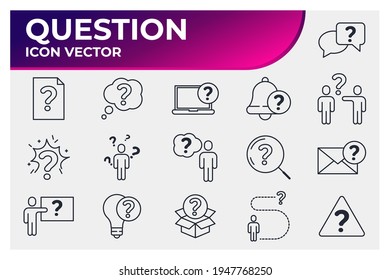 Set of question icon. question pack symbol template for graphic and web design collection logo vector illustration