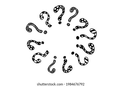 set of question mark. cartoon vector illustration question mark doodle hand drawn, sketch style, isolated on white background eps 10, easy to modify.
