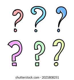 set of question mark. cartoon vector illustration question mark doodle hand drawn, sketch style, isolated on white background eps 10, easy to modify. 
