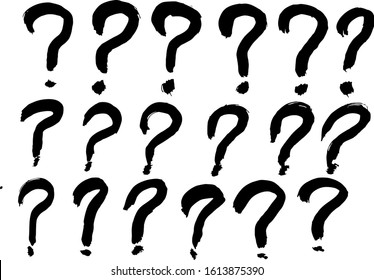 Set of Question Mark Flat Design Icon Vector