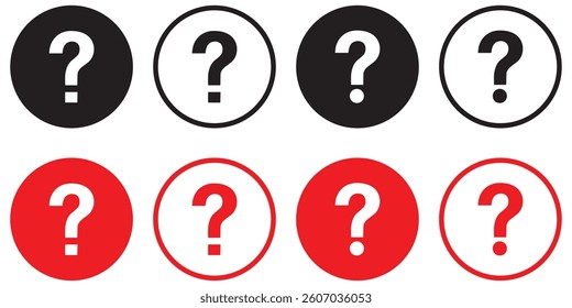 Set of Question mark icon symbol, vector illustration. 
