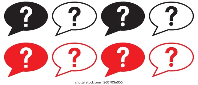 Set of Question mark icon symbol, vector illustration. 