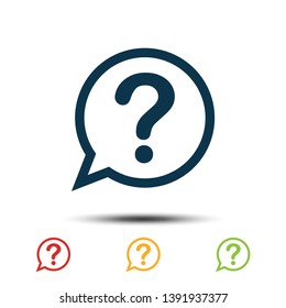 Set Question Mark Icon Vector Template. Colorful Help Desk Icon Logo.