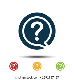 Set Question Mark Icon Vector Template. Colorful Help Desk Icon Logo.