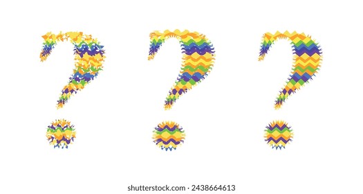 Set Of Question Mark Logo Marks For International Autism Awareness Day