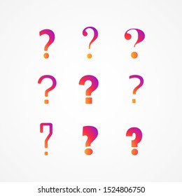 Set question marks colorful icons. Social media concept. Vector illustration. EPS 10