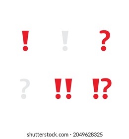 Set Of Question Marks And Exclamation Point Emoji Vector