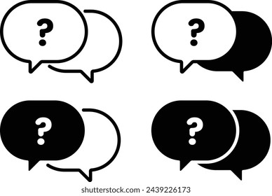 Set of Question symbol icon collection. Vector Illustration.