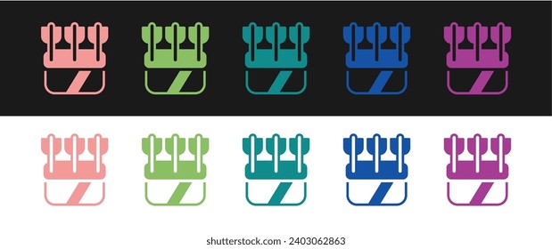 Set Quiver with arrows icon isolated on black and white background.  Vector
