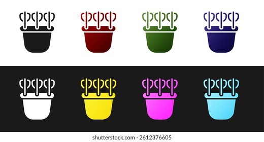 Set Quiver with arrows icon isolated on black and white background.  Vector