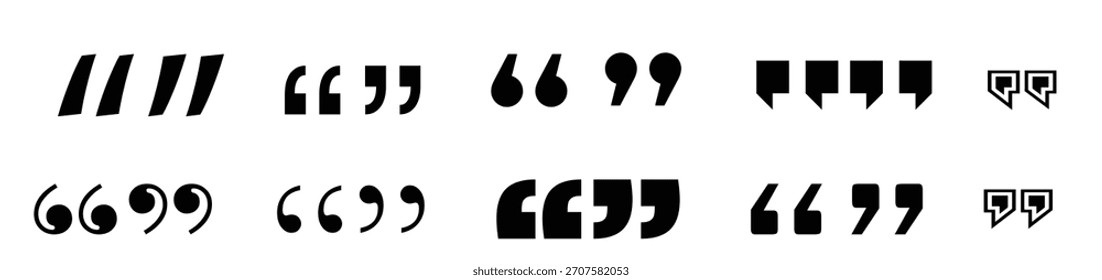 Conjunto de Ilustración vectorial de comillas