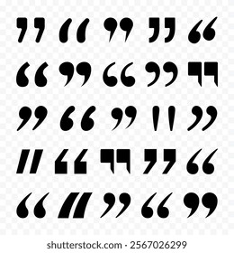 Set of quotation marks. Vector collection design, quote symbol.