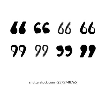 set of quotation marks vector illustration on transparent background