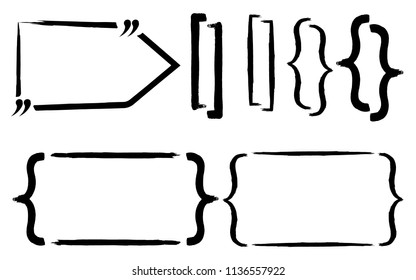 Set of Quote Blank Icon and Label. Template for note,message, comment. Vector Illustration.
