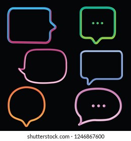 Set of Quote Blank Template for note, message, comment. Vector Illustration.