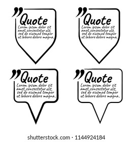 Set of Quote Blank with Text Icon and Label. Template for note,message, comment. Vector Illustration.