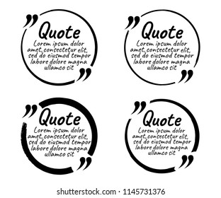 Set of Quote Blank with Text Icon and Label. Template for note,message, comment. Vector Illustration.