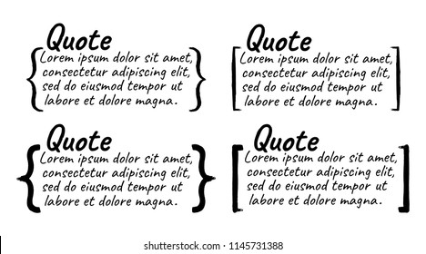 Set of Quote Blank with Text Icon and Label. Template for note,message, comment. Vector Illustration.