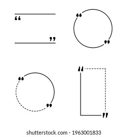 Set of Quote blanks with text bubble with Commas. Vector template for note,message, comment. Dialog box.