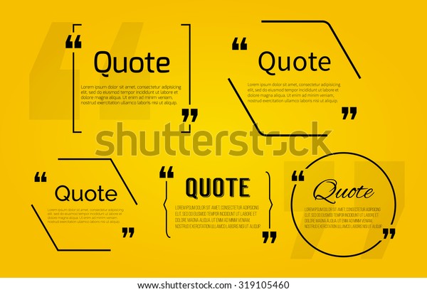 Set of Quote blanks\
with text bubble with Commas. Vector template for note,message,\
comment. Dialog box.