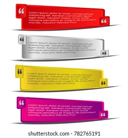 set of quote box bubble speech template isolated on white background