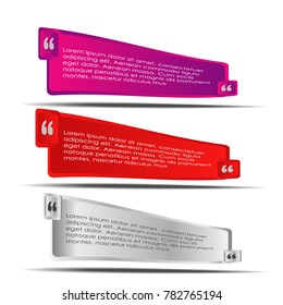 set of quote box bubble speech template isolated on white background