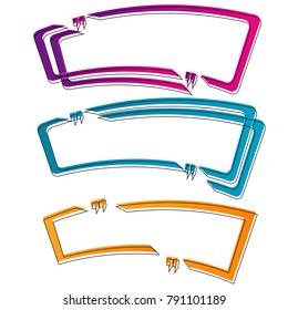 set of quote box bubble speech template illustration element