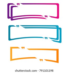 set of quote box bubble speech template illustration element