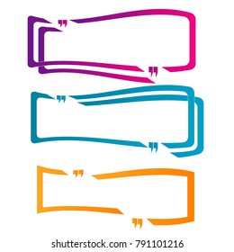 set of quote box bubble speech template illustration element